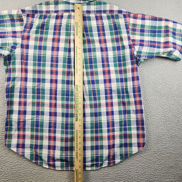VTG Men's Plaid Button Shirt Extra Large Multicolor Short Sleeve Cotton Blend - Picture 6 of 8
